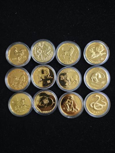 106期回流戒指饰品杂件纪念章丝路钱币专场 - 十二生肖纪念章