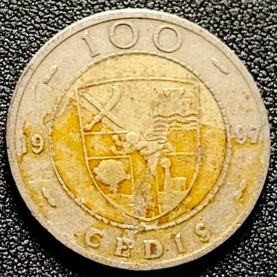 泉币菌-第169场- 精品福利场 - 可可豆 加纳100赛地双金属硬币 1997年 26.0毫米 6.9克