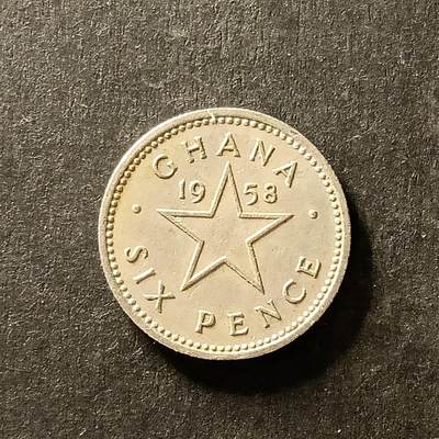 逸泉钱币2026A世界散币纸币纪念币专场A第一场 - 99 加纳1958比赛瓦铜币