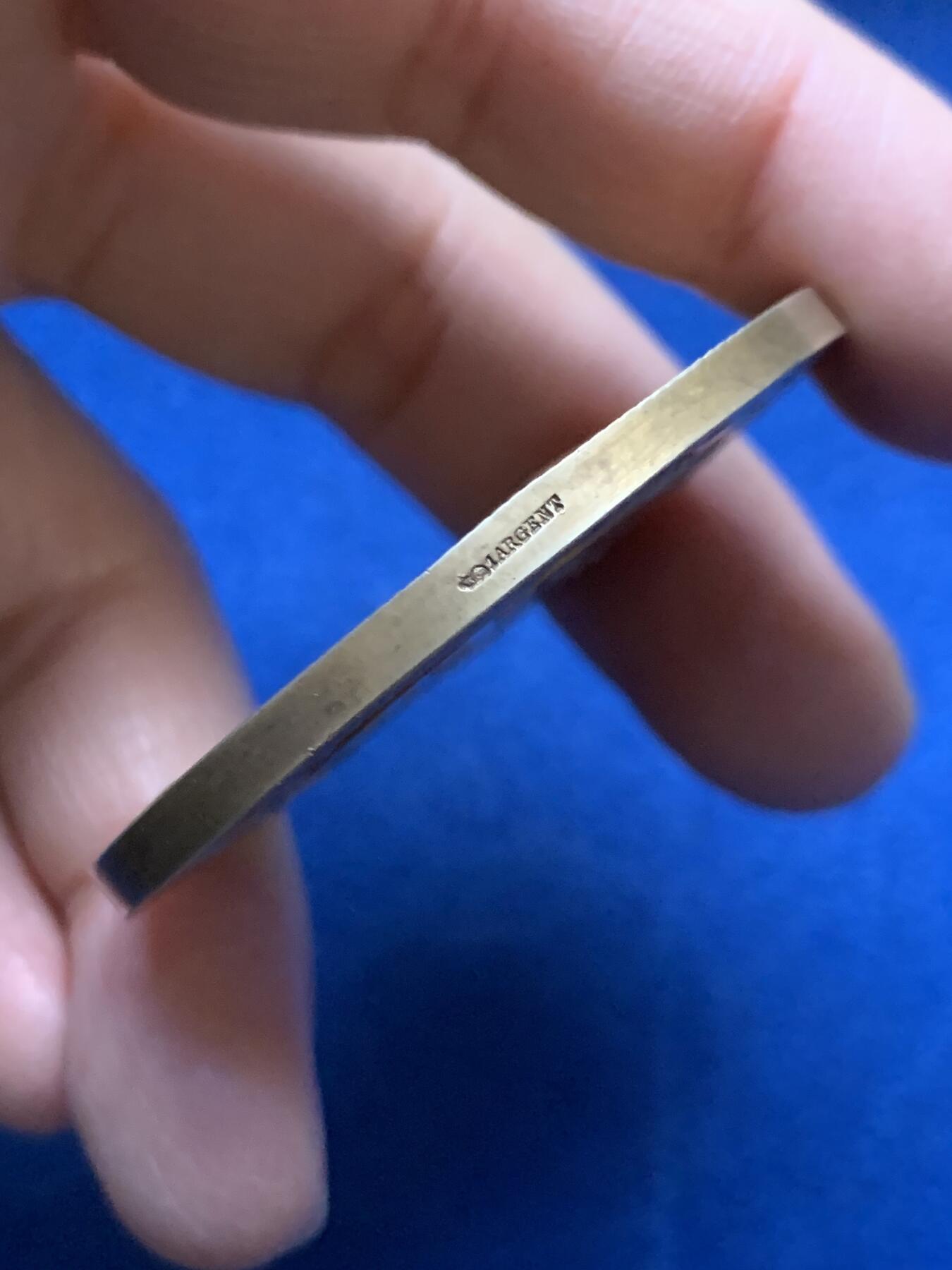 《竞宝斋》第458场 周日，周一，周二   3场连拍 （全场包邮）欢迎送拍 法国A.Dubois 农业协会镀金银章，65.65g，50mm，丰饶角1argent边铭