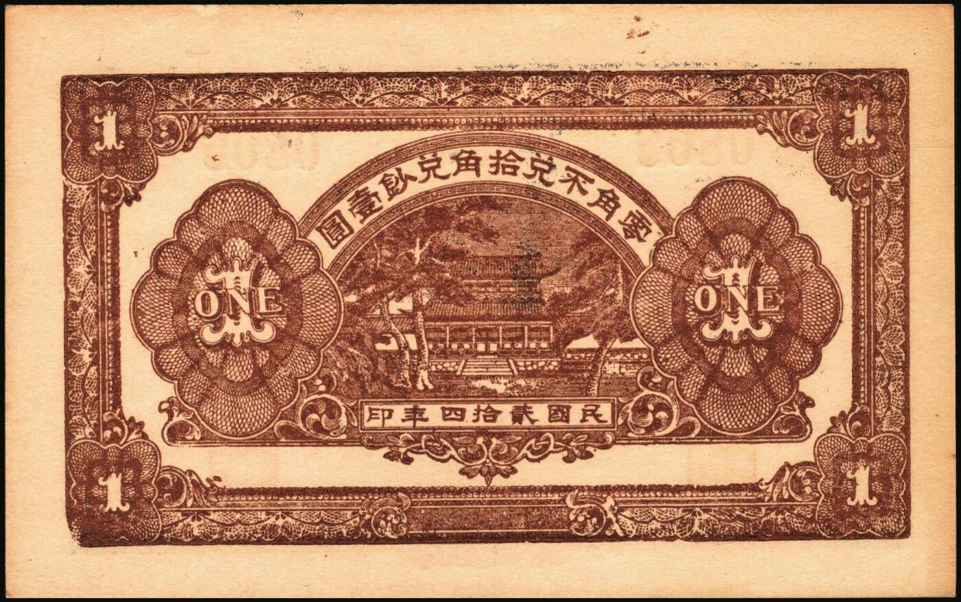 宜和2025年秋季拍卖 纸币 民国时期山东钱庄票一组5枚，其中：①汶邑·醺泉酒店1930年贰角；文登②义增永1930年贰角；③北园堂1934年贰角伍分；④昌邑·东盛祥记1931年壹角；⑤平度·隆盛号1935年壹角；五至九五品