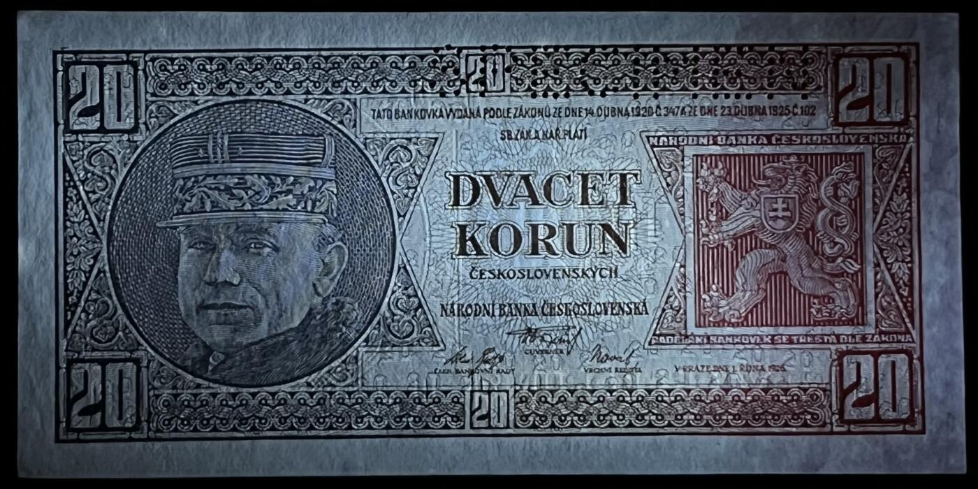 小福收藏拍卖第199期 裸钞场 本期有多张豹子号靓号 瑞士1000法郎 经典提香 毛里求斯首发年大全套 白俄罗斯5000000卢布 苏里南10000盾  爱沙尼亚  苏丹 西班牙 保加利亚 古巴等多国精美纸币 捷克斯洛伐克 1926年 20克朗 样钞 unc