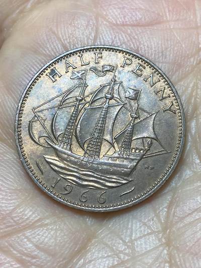 2026年第七场(总第一百七十六场）外国好品散币场(免佣金) - 英国🇬🇧1966年半便士(伊丽莎白二世青年桂冠第二版)
