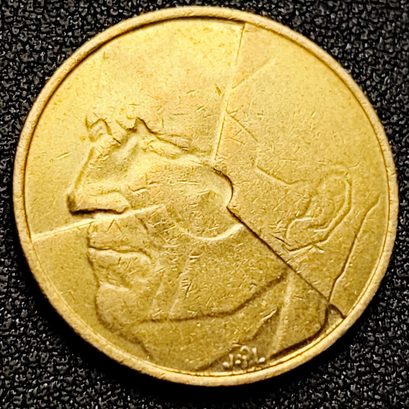 泉币菌-第169场- 精品福利场 1988年 比利时早期5法郎铜币 分裂的人格 