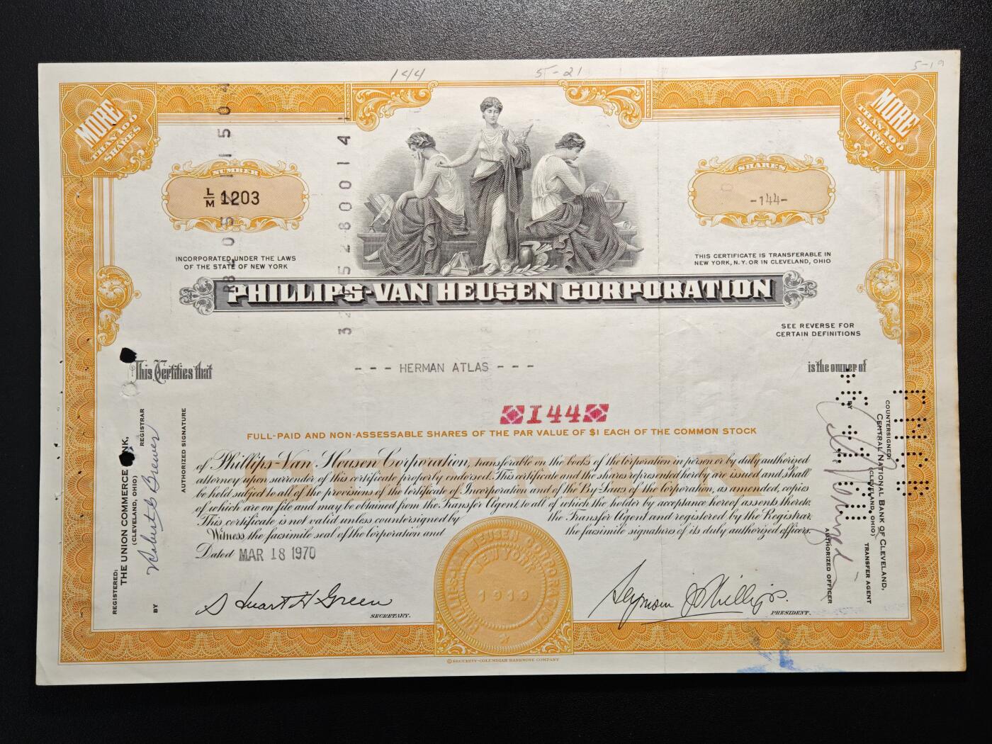 【德藏】世界币章拍卖第162期（拍品征集中~欢迎藏友联系） 5张一组 美国纸质股票 印刷精美 其中一张粘在纸卡上尺寸约：308mm×207mm/张