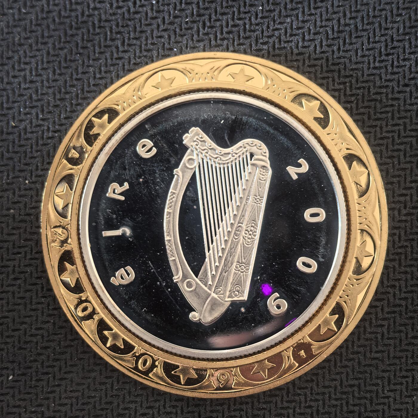 道一币馆币章第一百六十三场 镀金护垫 爱尔兰2009年盖尔田径运动125周年10欧元精制银币 28.28g 925s