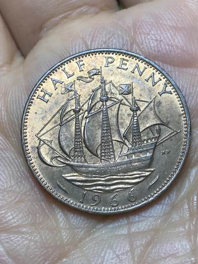 2026年第七场(总第一百七十六场）外国好品散币场(免佣金) - 原光好品–英国🇬🇧1966年半便士(伊丽莎白二世青年桂冠第二版)