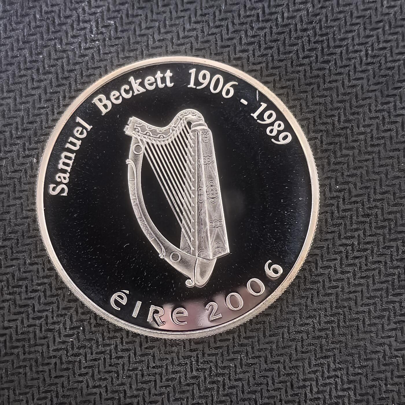 道一币馆币章第一百六十三场 欧洲之星 爱尔兰2006年戏剧家塞缪尔·贝克特诞辰百年10欧元精制银币  28.28g 925S
