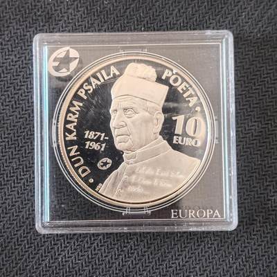道一币馆币章第一百六十三场 - 欧洲之星 马耳他2013年诗人邓·卡尔姆·普赛拉10欧元精制银币 28.28g 925s