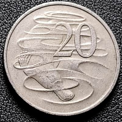 泉币菌-第170场- 精品福利场 - 中年女王版 鸭嘴兽 澳大利亚20分铜镍硬币 28.65毫米 11.3克