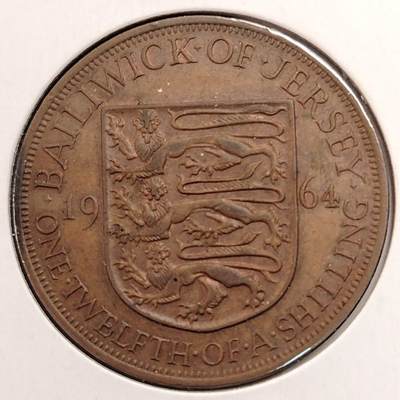 布加迪🐬～世界钱币(上海)🌾第 269 期 /  各国套币和散币 - 根西岛 1964年 1/12先令