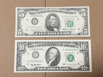 【礼羽收藏】🌏世界钱币拍卖第120期 - 85-95版小头5-10美元两张unc品相