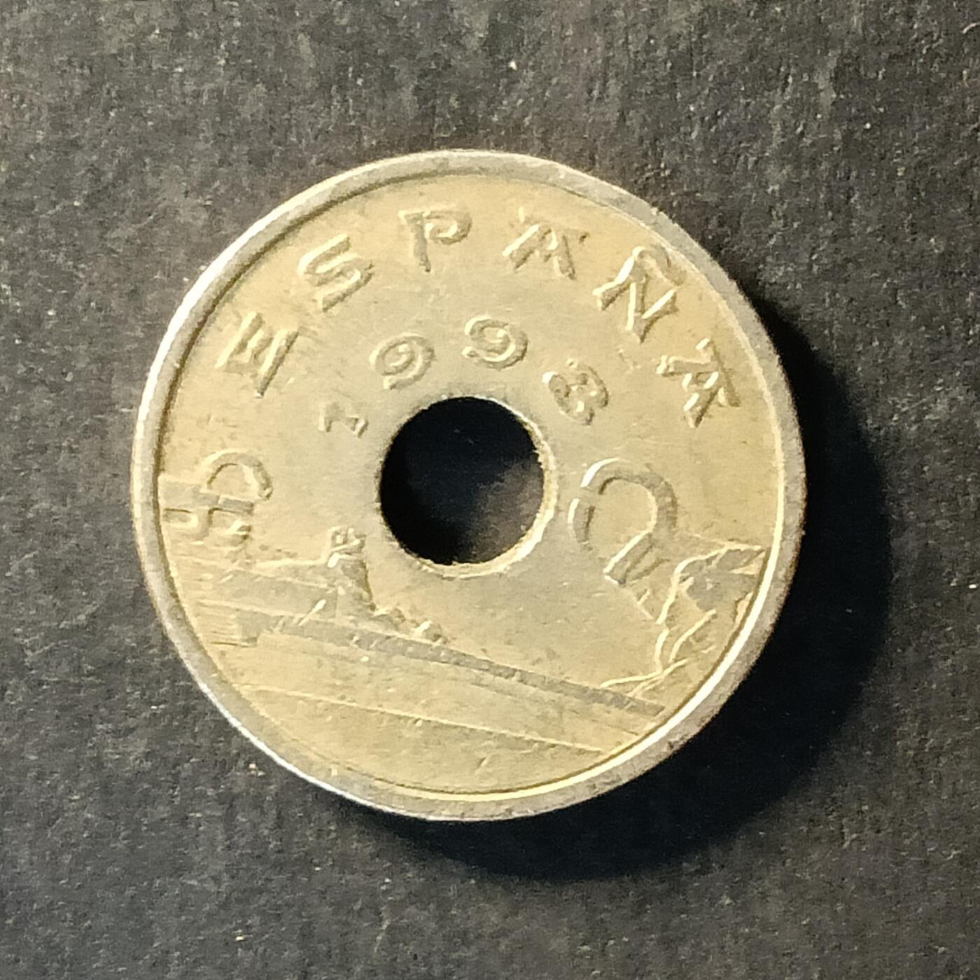 逸泉钱币2026A世界散币纸币纪念币专场A第一场 231 西班牙25比塞塔圆孔