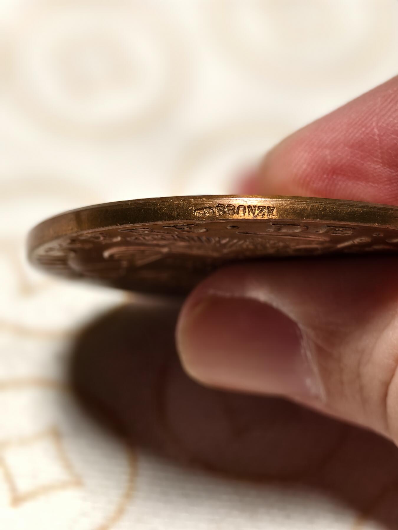 抚柳草堂-第八期章牌钱币 奖章勋章限时免佣 满百包邮 放漏专场 1887法国巴黎墨丘利大铜章 边铭丰饶角 直径52mm 重56.7g品相不错