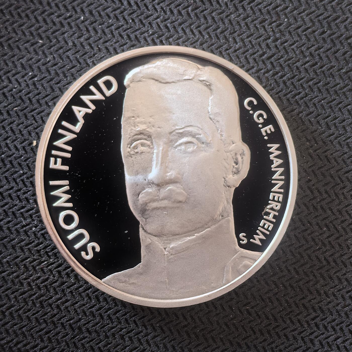 道一币馆币章第一百六十三场 芬兰1992年圣彼得堡300周年纪念 - 曼纳海姆10欧元精制银币  27.4g 925s