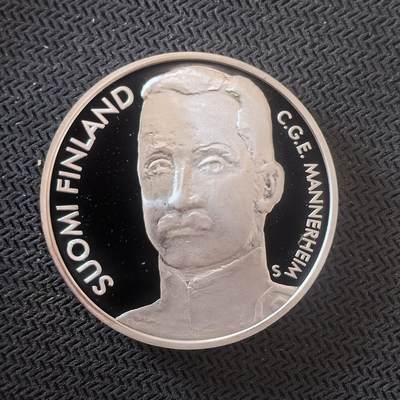 道一币馆币章第一百六十三场 - 芬兰1992年圣彼得堡300周年纪念 - 曼纳海姆10欧元精制银币  27.4g 925s