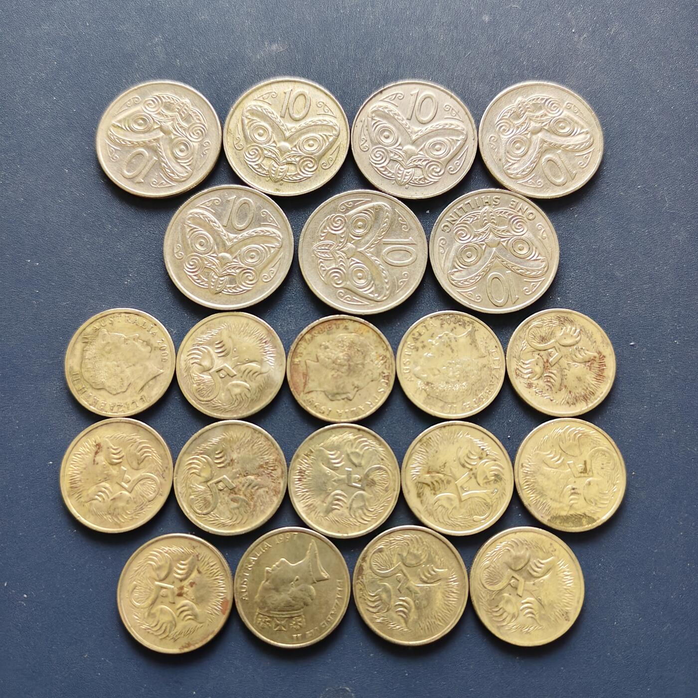 【全场包邮】纯粹捡漏拍494场 澳大利亚各年份5-10分散币21枚一组