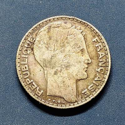 【全场包邮】纯粹捡漏拍494场 - 法国1934年女生头像10法郎银币【28毫米10克，纯银价约136元（按20元银价折算）】