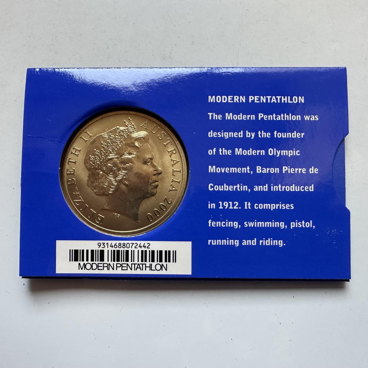 🌹外币初藏🌹🐯2026年第7场  每周二四六晚8️⃣点 接代拍 澳大利亚悉尼奥运会¥5克朗型纪念币—现代五项