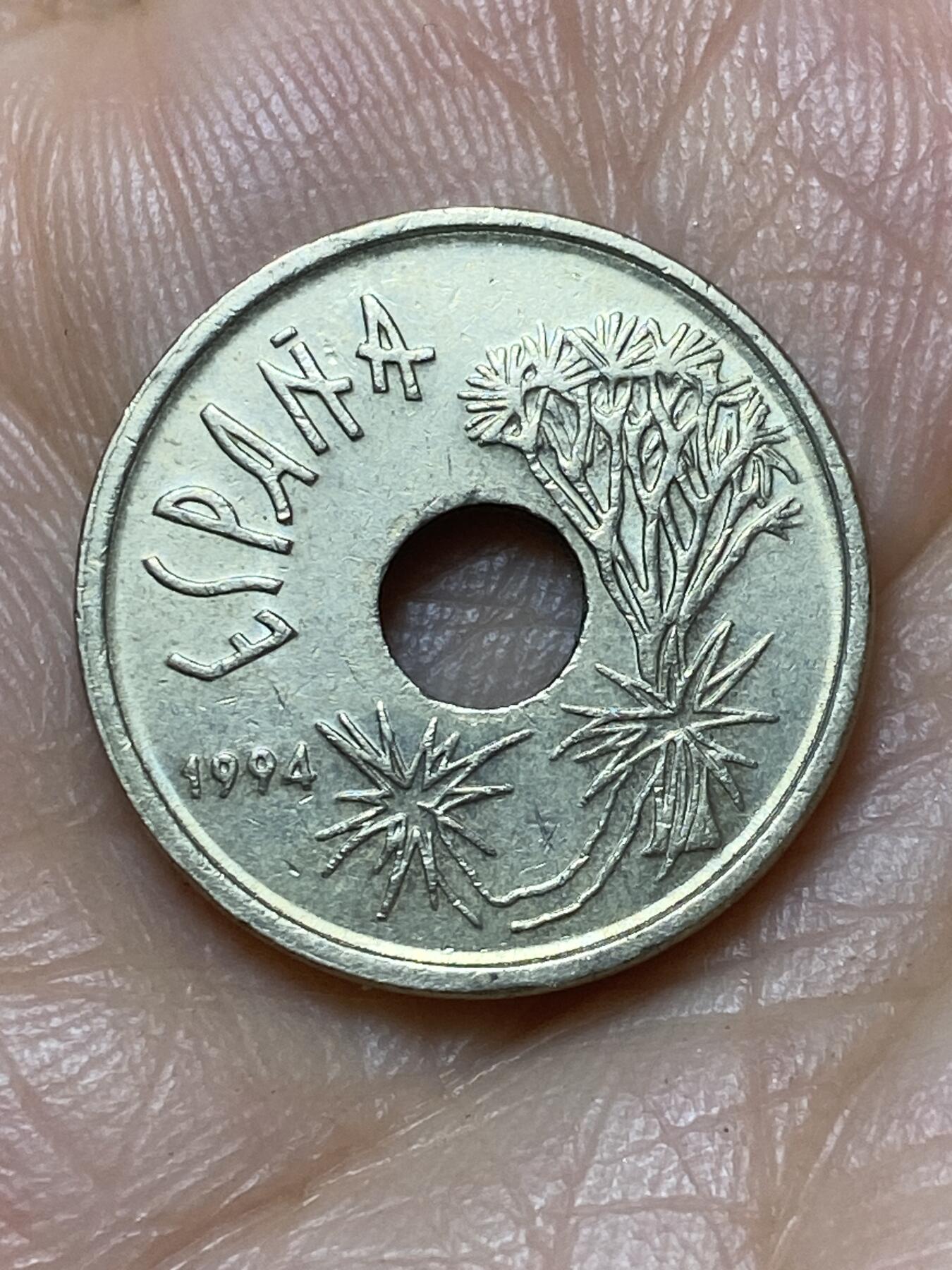 2026年第七场(总第一百七十六场）外国好品散币场(免佣金) 西班牙🇪🇸1994年25比塞塔(加纳利群岛纪念币)