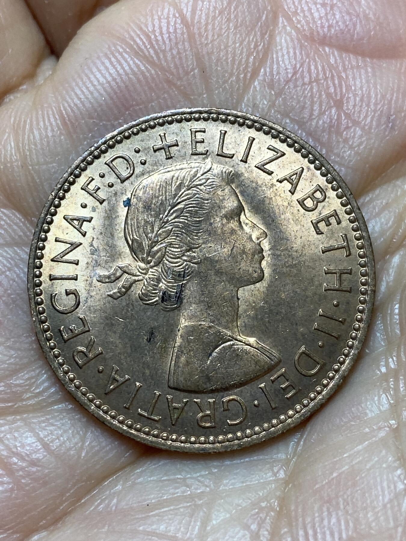 2026年第七场(总第一百七十六场）外国好品散币场(免佣金) 原光好品–英国🇬🇧1966年半便士(伊丽莎白二世青年桂冠第二版)