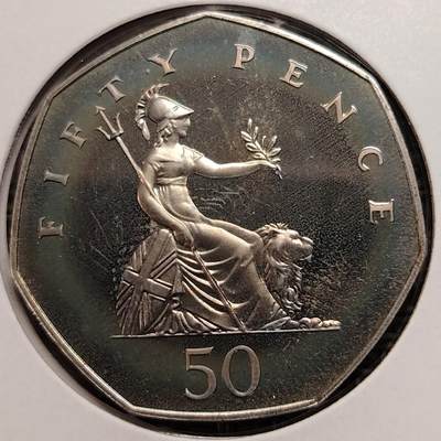 布加迪🐬～世界钱币(上海)🌾第 269 期 /  各国套币和散币 - 英国🇬🇧 1984年 50便士 精制币