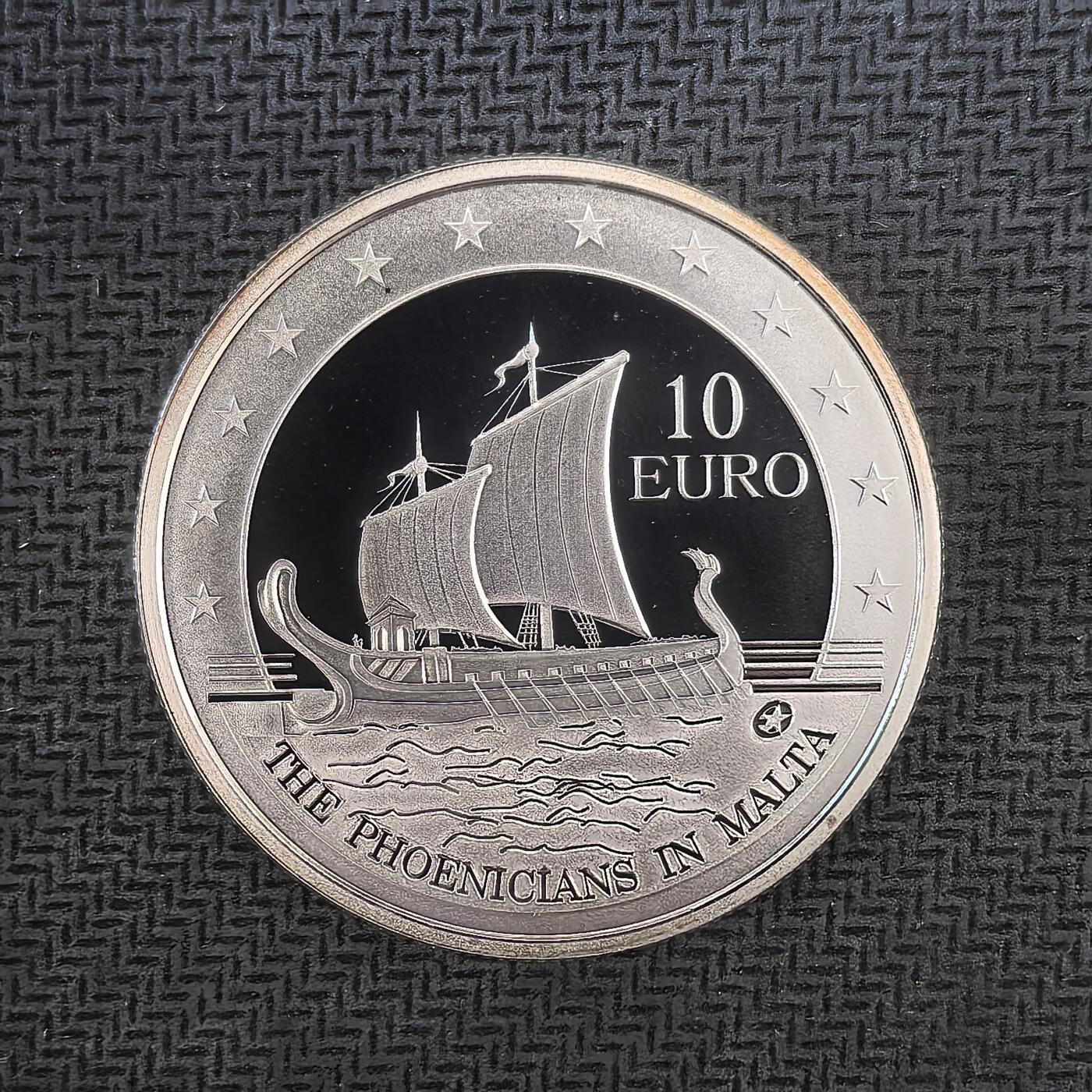 道一币馆币章第一百六十三场 欧洲之星 马耳他2011年马耳他的腓尼基人10欧元精制银币  28.28g 925s
