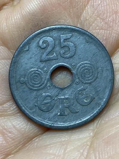 2026年第七场(总第一百七十六场）外国好品散币场(免佣金) - 丹麦🇩🇰1945年25欧尔(克里斯蒂安十世第六版，二战德国占领时期，N; GJ版)