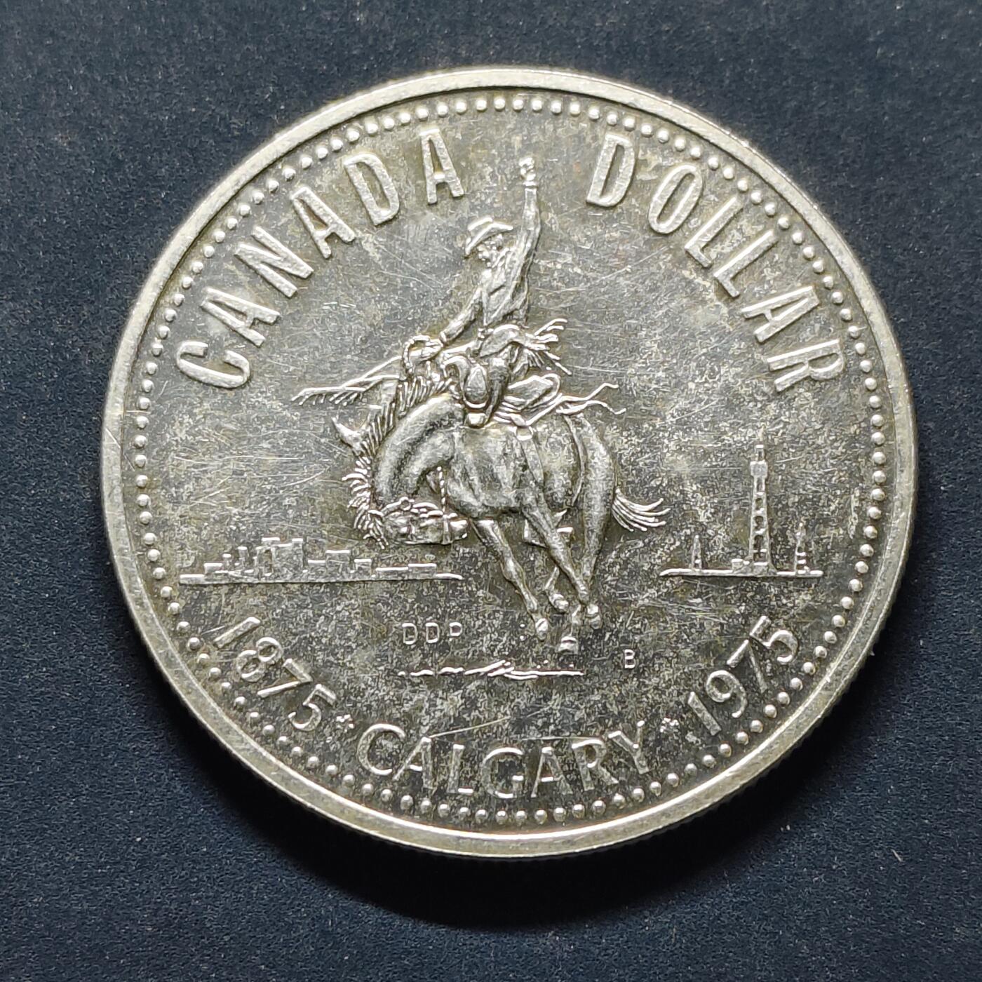 【全场包邮】纯粹捡漏拍495场-持续更新中 加拿大1975年1元卡尔加里100周年纪念银币