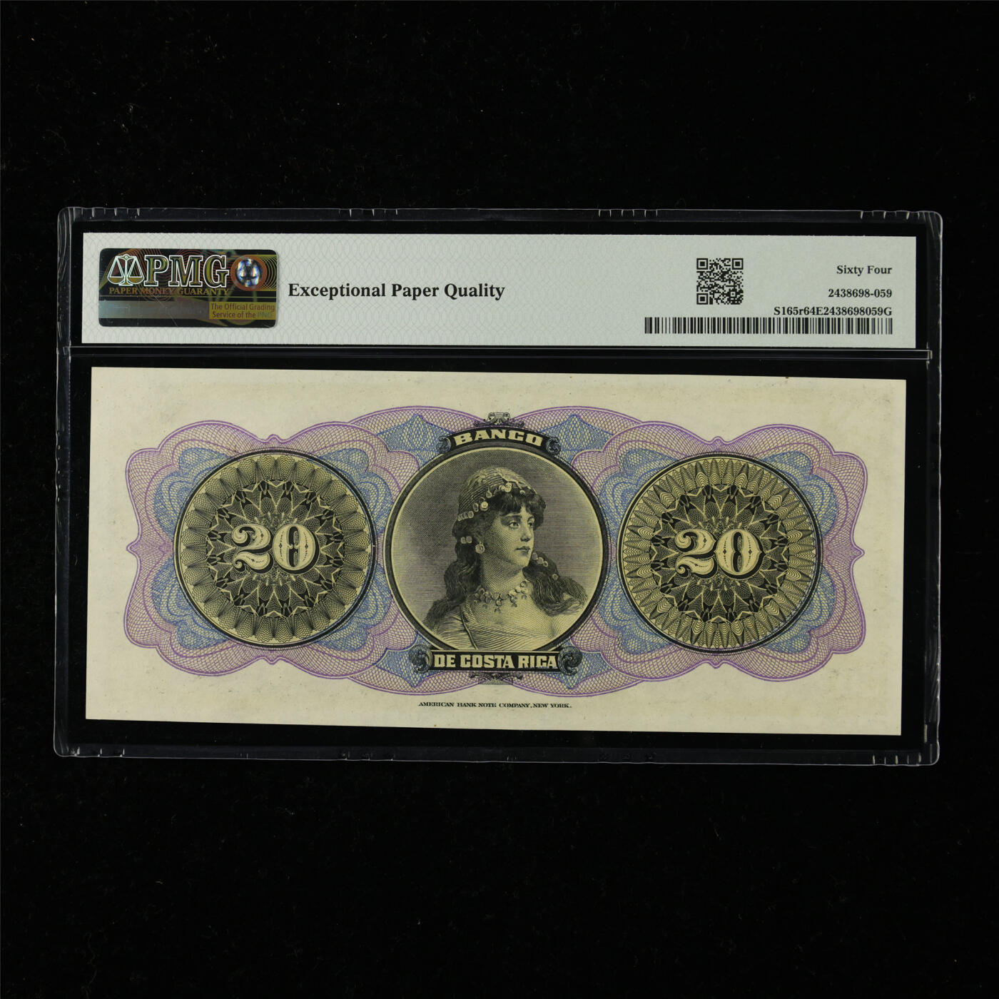 【亘邦集藏】第218期拍卖 1899年 哥斯达黎加20比索 PMG 64EPQ 27396