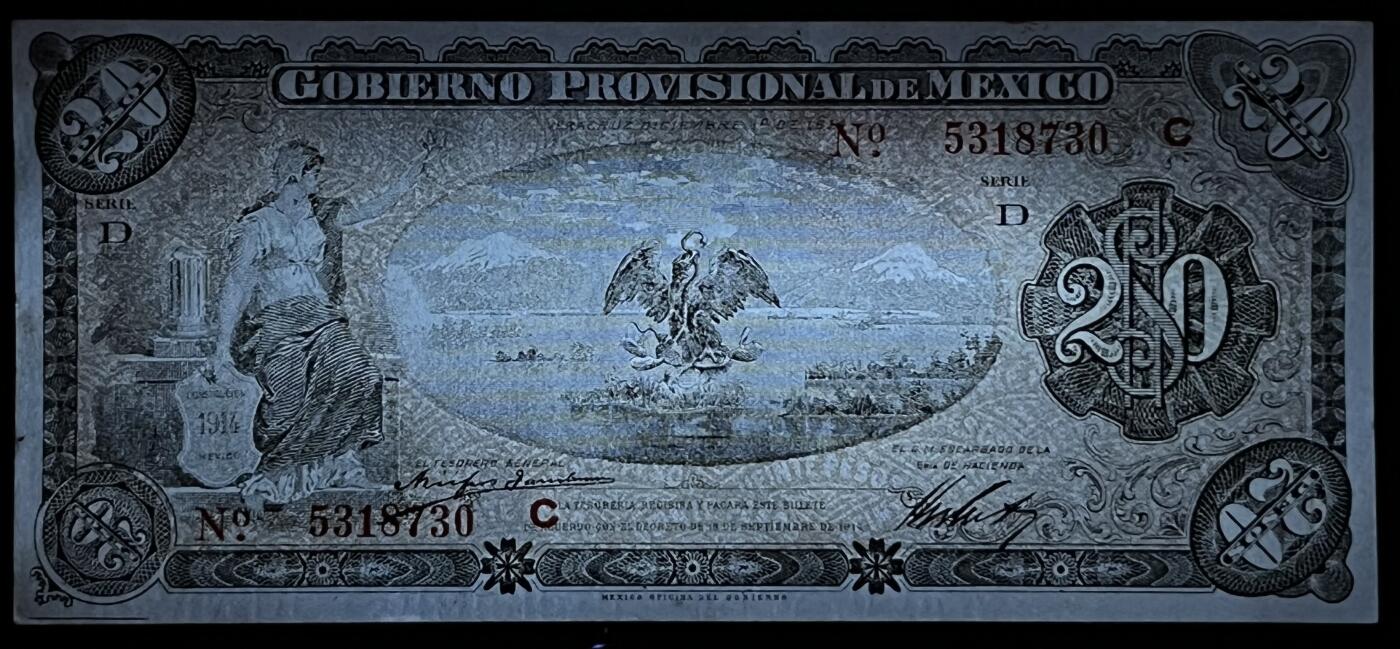 小福收藏拍卖第199期 裸钞场 本期有多张豹子号靓号 瑞士1000法郎 经典提香 毛里求斯首发年大全套 白俄罗斯5000000卢布 苏里南10000盾  爱沙尼亚  苏丹 西班牙 保加利亚 古巴等多国精美纸币 墨西哥 1914年 20比索 首版 unc