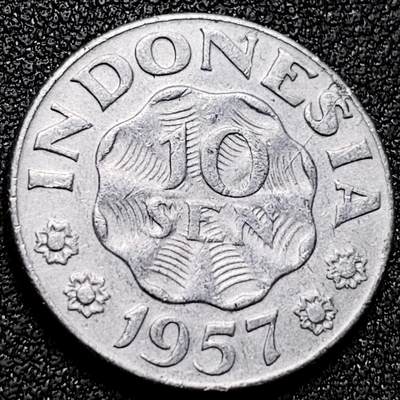 泉币菌-第170场- 精品福利场 - 1957年 印度尼西亚 10分 铝币 