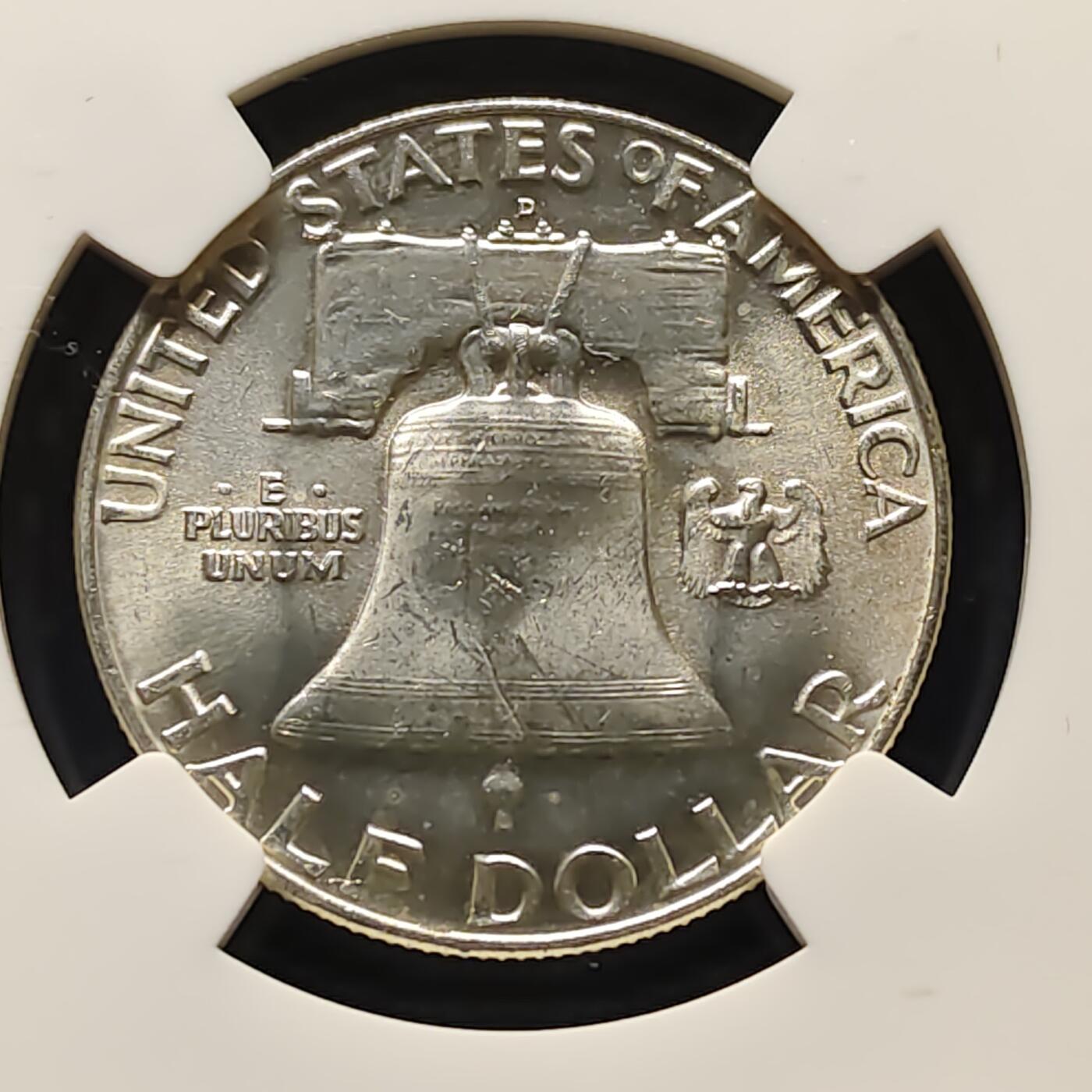 【全场包邮】纯粹捡漏拍495场-持续更新中 美国1957年富兰克林半元银币-NGC MS65