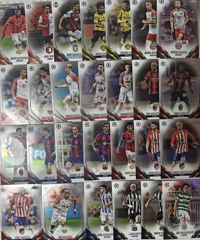 满200包邮！！龙虎卡牌-七二场（满200元包邮，无佣金，每周六结拍，欢迎送拍） - 27张 Topps Chrome UEFA Club Competitions系列的欧冠球星卡，属于欧战主题的中高端收藏卡品类