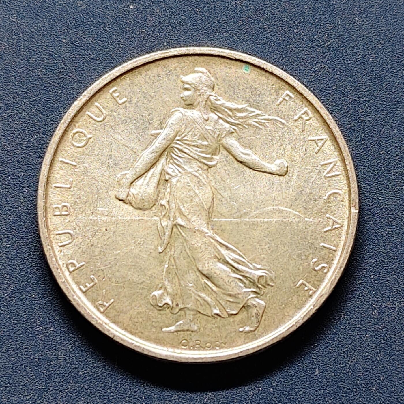 【全场包邮】纯粹捡漏拍494场 法国1964年播种女神5法郎银币【29毫米12克，纯银价约200元（按20元银价折算）】