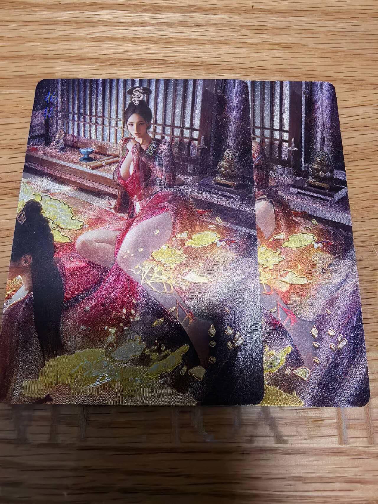 光影卡牌第28期，各家亲签，各家套卡，持续收拍品 焱卡文化燎原刷子老师绘人间传杨艳双服饰折光粗闪2张