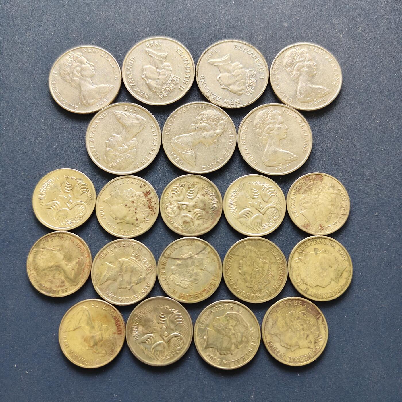 【全场包邮】纯粹捡漏拍494场 澳大利亚各年份5-10分散币21枚一组