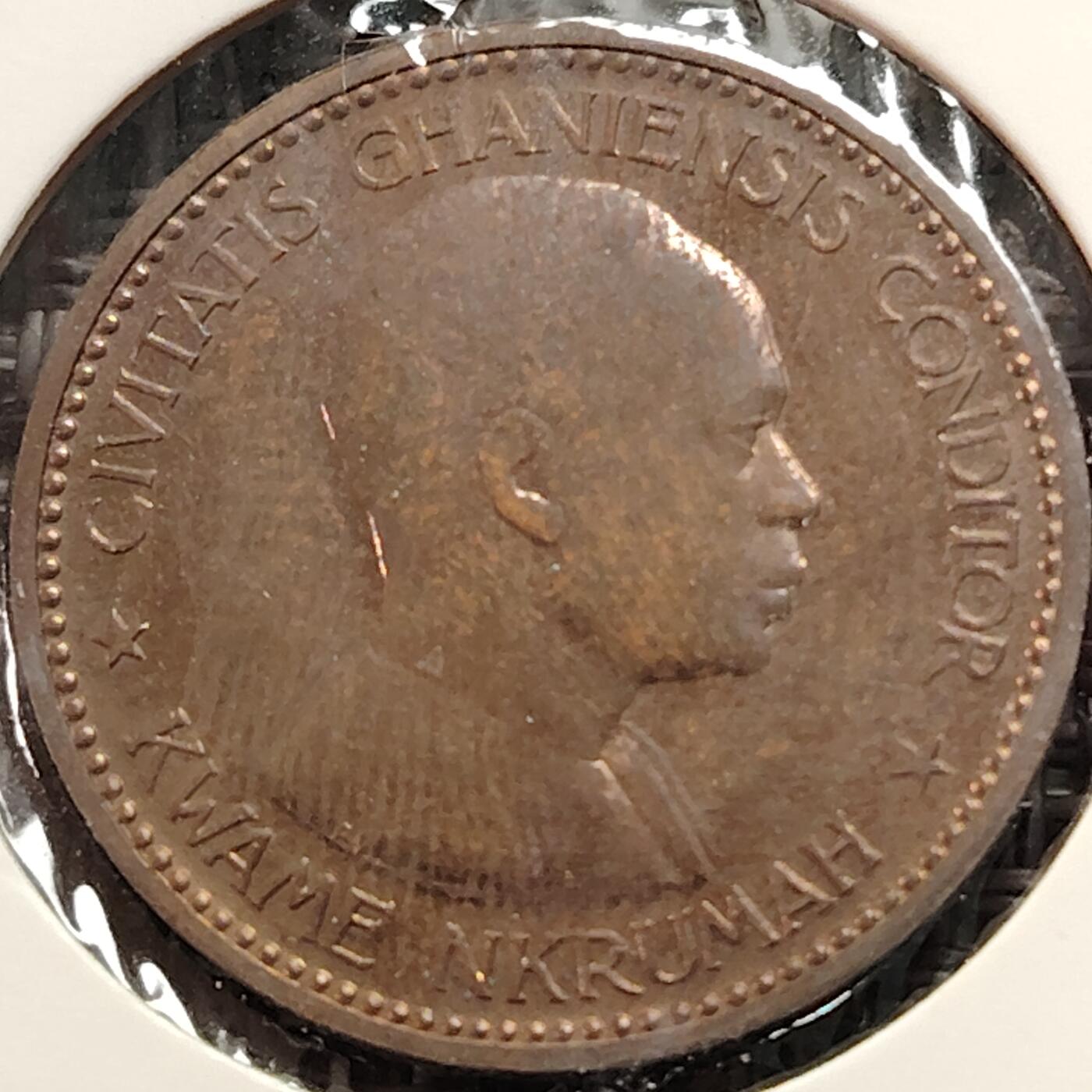 布加迪🐬～世界钱币(上海)🌾第 269 期 /  各国套币和散币 加纳🇬🇭 1958年 1便士