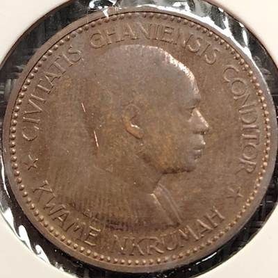 布加迪🐬～世界钱币(上海)🌾第 269 期 /  各国套币和散币 - 加纳🇬🇭 1958年 1便士