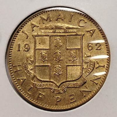 布加迪🐬～世界钱币(上海)🌾第 269 期 /  各国套币和散币 - 英属牙买加🇯🇲 1962年 1/2便士