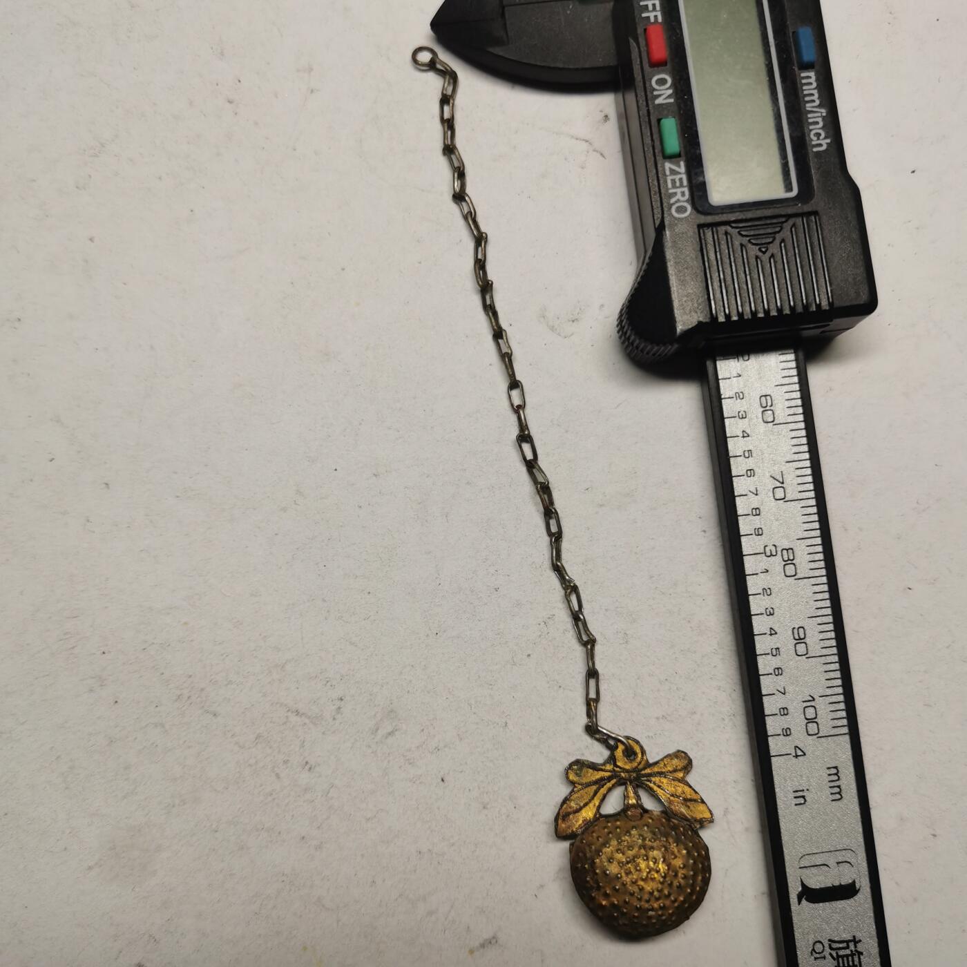 杂件专场94期 清代老银鎏金百子链