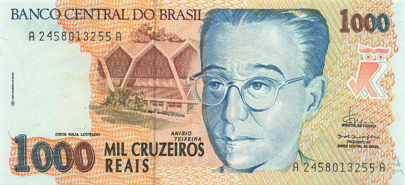 小福收藏拍卖第199期 裸钞场 本期有多张豹子号靓号 瑞士1000法郎 经典提香 毛里求斯首发年大全套 白俄罗斯5000000卢布 苏里南10000盾  爱沙尼亚  苏丹 西班牙 保加利亚 古巴等多国精美纸币 巴西 1993年 1000克鲁塞罗 A-A冠 双尾 unc