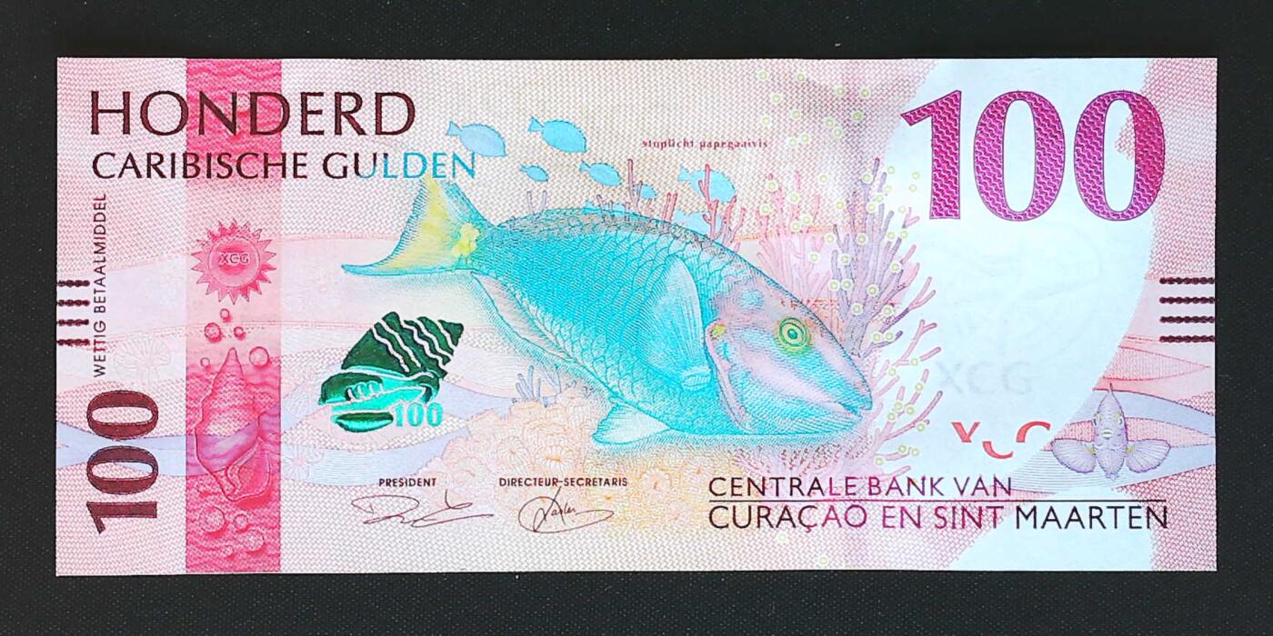 世界靓号纸钞第八十一期 2025年库拉索和圣马丁100盾 全程无4 全新UNC