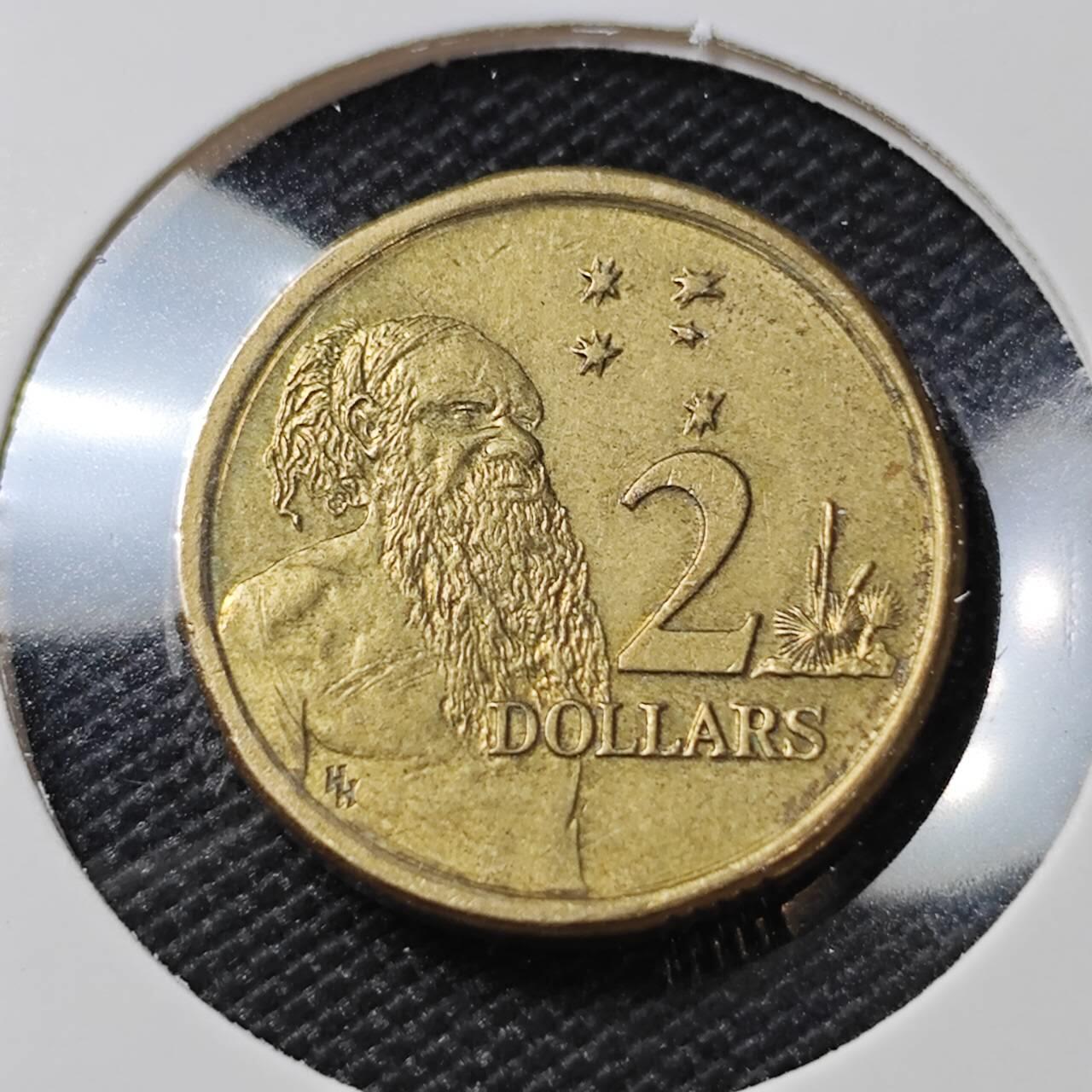 KK钱币收藏小铺 第380期  2月预留时间 周末发货 1988澳大利亚土著人2元 