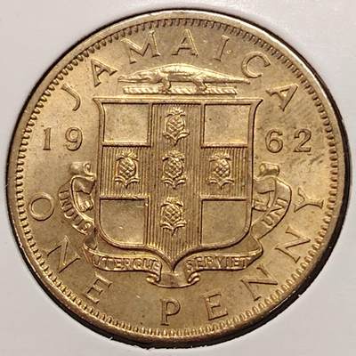 布加迪🐬～世界钱币(上海)🌾第 269 期 /  各国套币和散币 - 英属牙买加🇯🇲 1962年 1便士
