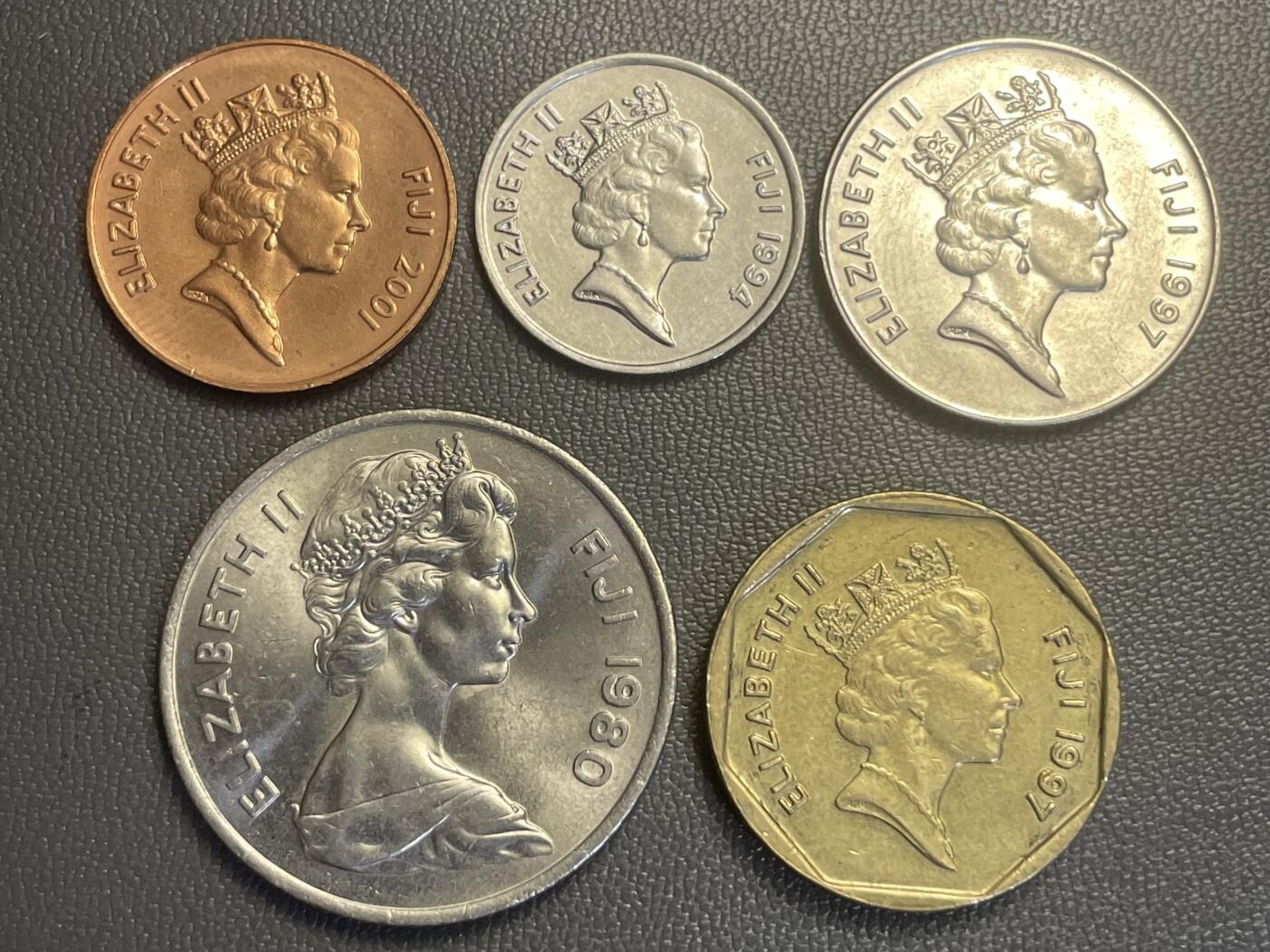 回流0119 全新 斐济一组5枚