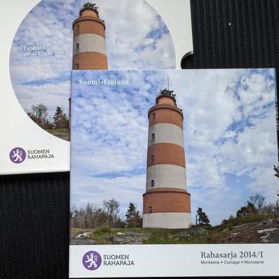 道一币馆币章第一百六十二场 - 原包装 芬兰2014年灯塔系列欧元纪念套币8枚+纪念章
