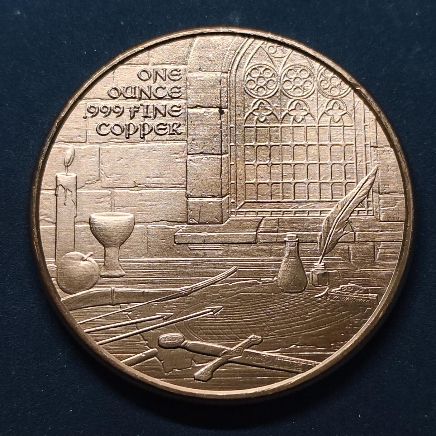 【全场包邮】纯粹捡漏拍494场 【纪念章】美国侠盗罗宾汉1盎司纯铜克朗型纪念章