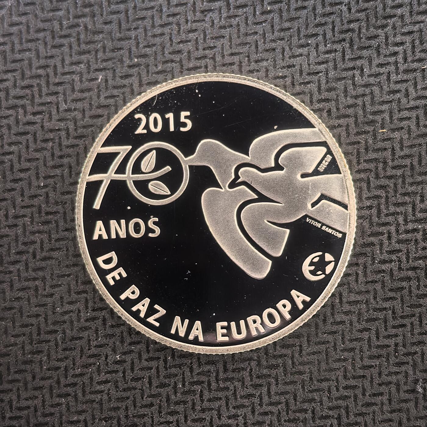 道一币馆币章第一百六十三场 欧洲之星 葡萄牙2015年欧洲和平70周年2.5欧元精制银币  12g 925s  7500