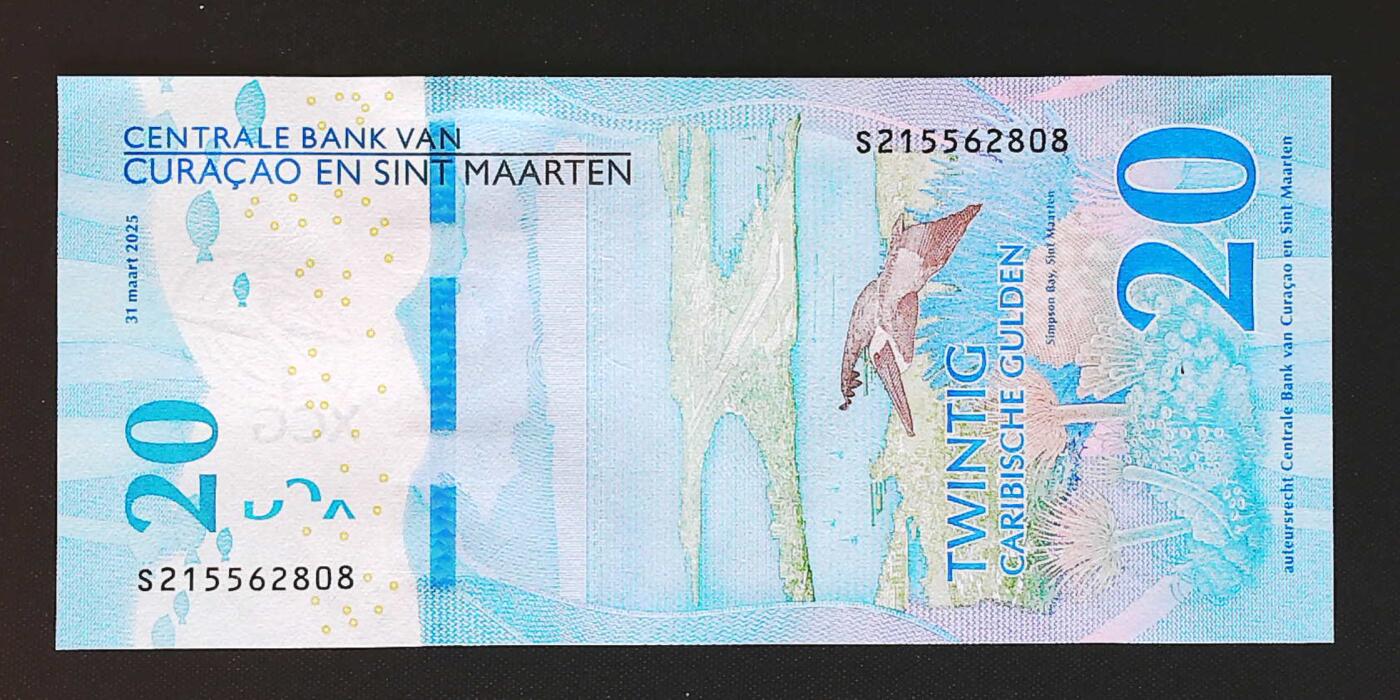 世界靓号纸钞第八十一期 2025年库拉索和圣马丁20盾 全程无347尾8 全新UNC